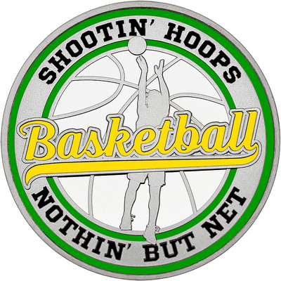 Yellow "Basketball" with Green Outer Circular Borders
